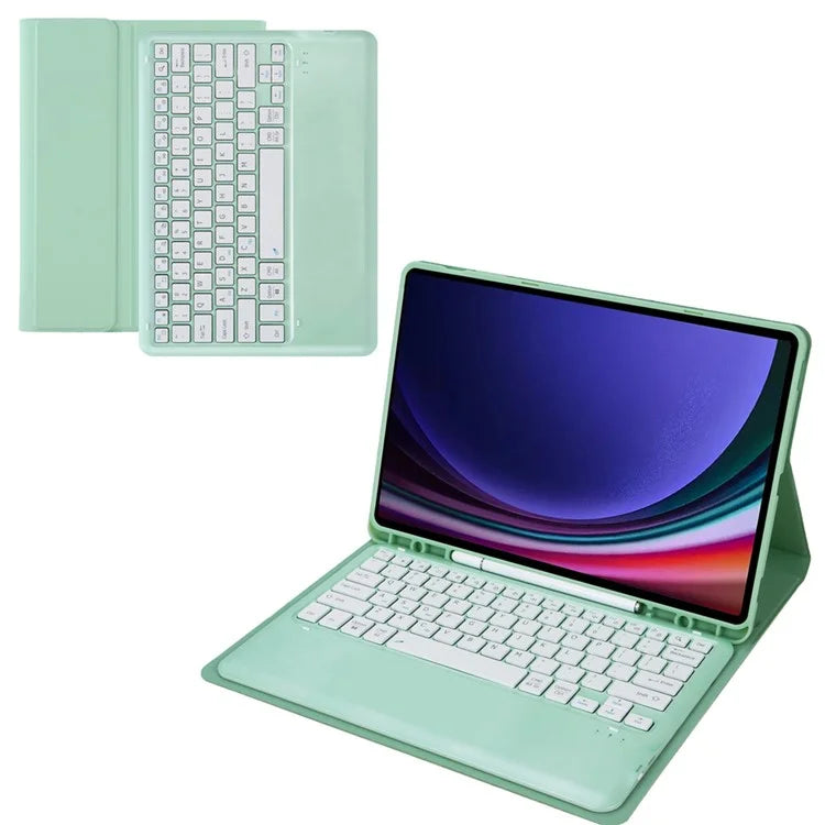 A810B For Samsung Galaxy Tab S9 FE+ 12.4" X610 / X616 Detachable Bluetooth Keyboard Case Pencil Slot Tablet Case