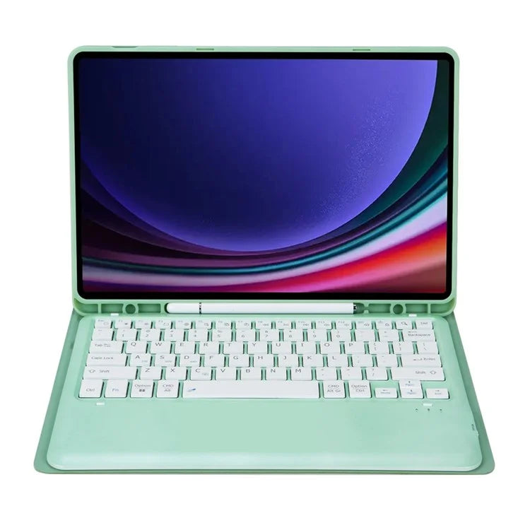 A810B For Samsung Galaxy Tab S9 FE+ 12.4" X610 / X616 Detachable Bluetooth Keyboard Case Pencil Slot Tablet Case