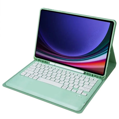 A810B For Samsung Galaxy Tab S9 FE+ 12.4" X610 / X616 Detachable Bluetooth Keyboard Case Pencil Slot Tablet Case
