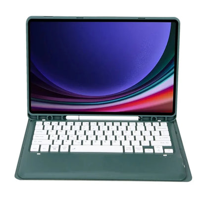 A810B For Samsung Galaxy Tab S9 FE+ 12.4" X610 / X616 Detachable Bluetooth Keyboard Case Pencil Slot Tablet Case