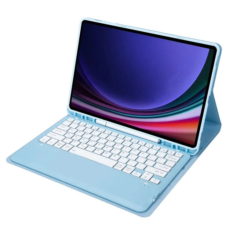 A810B For Samsung Galaxy Tab S9 FE+ 12.4" X610 / X616 Detachable Bluetooth Keyboard Case Pencil Slot Tablet Case