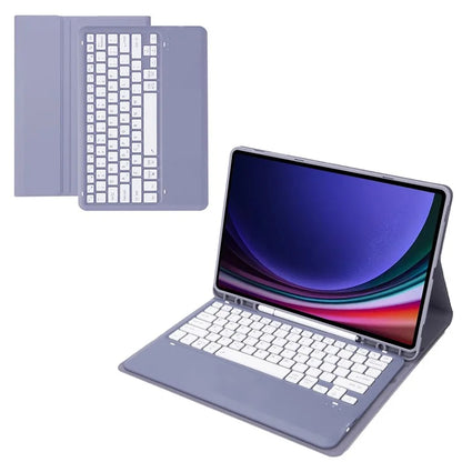 A810B For Samsung Galaxy Tab S9 FE+ 12.4" X610 / X616 Detachable Bluetooth Keyboard Case Pencil Slot Tablet Case