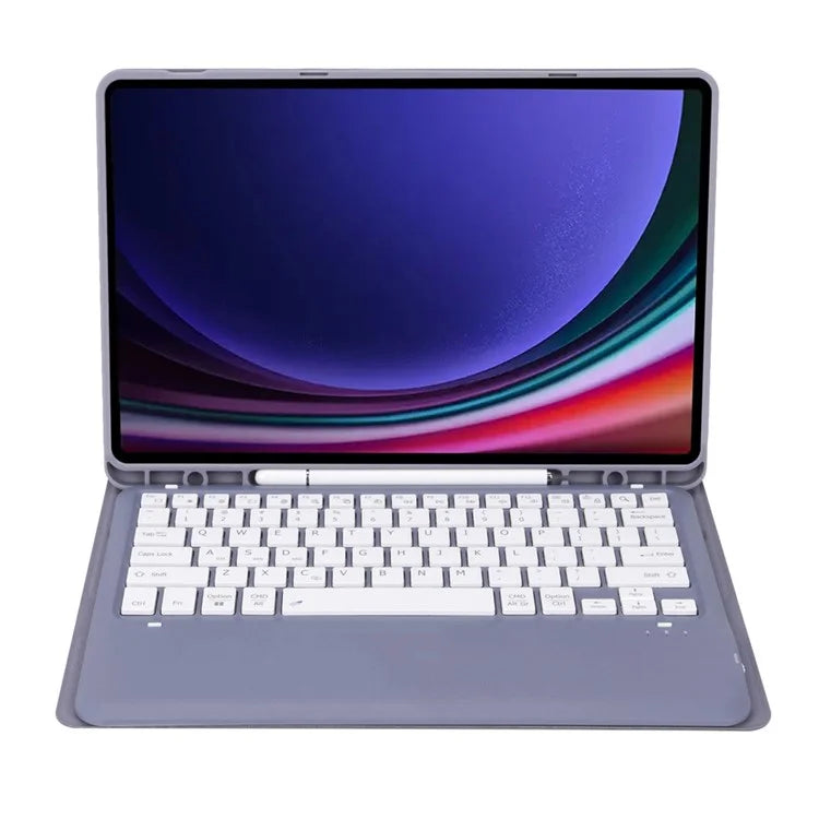 A810B For Samsung Galaxy Tab S9 FE+ 12.4" X610 / X616 Detachable Bluetooth Keyboard Case Pencil Slot Tablet Case