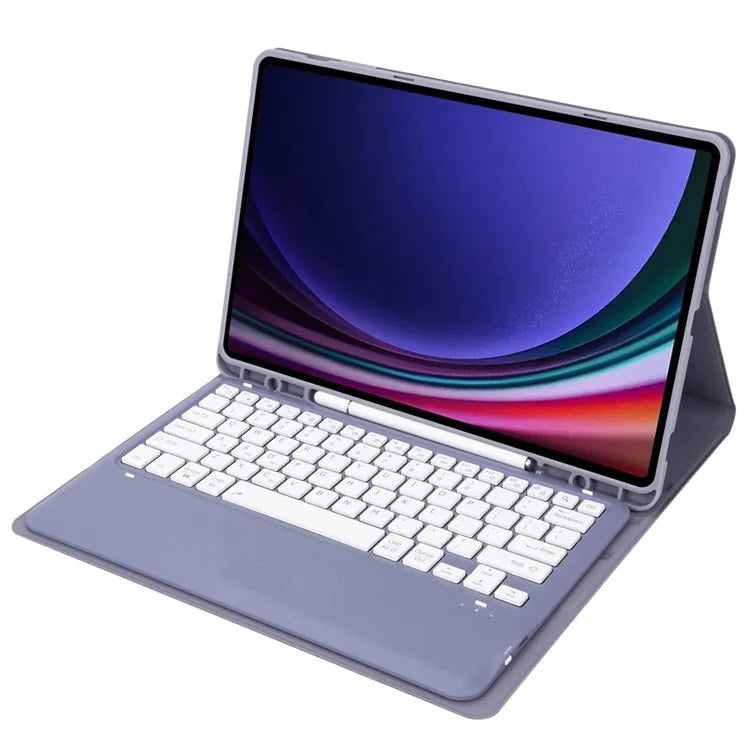 A810B For Samsung Galaxy Tab S9 FE+ 12.4" X610 / X616 Detachable Bluetooth Keyboard Case Pencil Slot Tablet Case