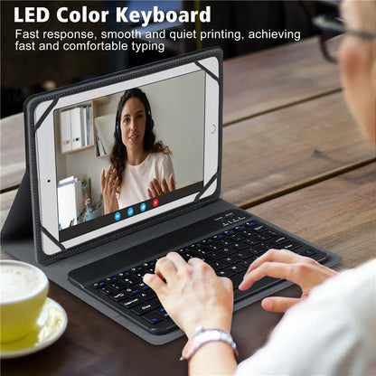 TY3316 Universal 9-11 inch Tablet Protective Cover Bluetooth Keyboard PU Leather Stand Case