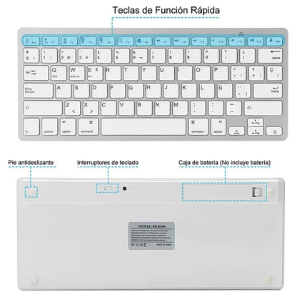 X5 (SP) Spanish Universal Wireless Bluetooth Keyboard for Smart Phone / Tablet