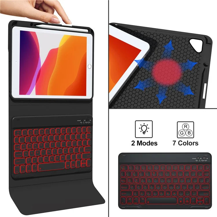 For iPad 10.2 (2021) / (2019) / (2020) / iPad Pro 10.5-inch (2017) / Air 10.5 inch (2019) Backlit Bluetooth Keyboard Tablet Case