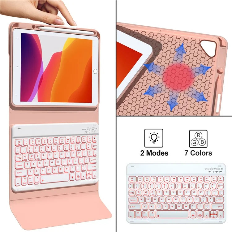 For iPad 10.2 (2021) / (2019) / (2020) / iPad Pro 10.5-inch (2017) / Air 10.5 inch (2019) Backlit Bluetooth Keyboard Tablet Case