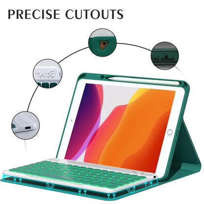 For iPad 10.2 (2021) / (2019) / (2020) / iPad Pro 10.5-inch (2017) / Air 10.5 inch (2019) Backlit Bluetooth Keyboard Tablet Case
