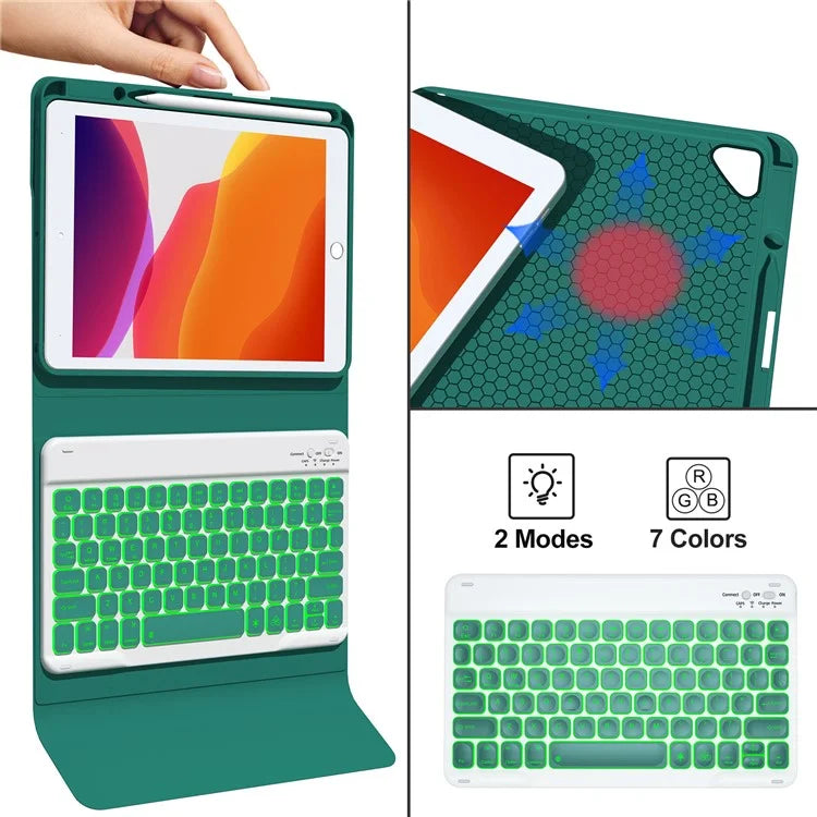 For iPad 10.2 (2021) / (2019) / (2020) / iPad Pro 10.5-inch (2017) / Air 10.5 inch (2019) Backlit Bluetooth Keyboard Tablet Case