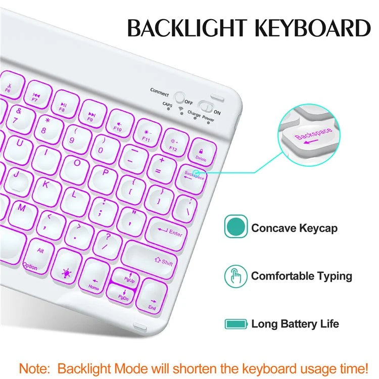 For iPad 10.2 (2021) / (2019) / (2020) / iPad Pro 10.5-inch (2017) / Air 10.5 inch (2019) Backlit Bluetooth Keyboard Tablet Case