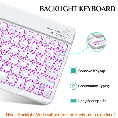 For iPad 10.2 (2021) / (2019) / (2020) / iPad Pro 10.5-inch (2017) / Air 10.5 inch (2019) Backlit Bluetooth Keyboard Tablet Case