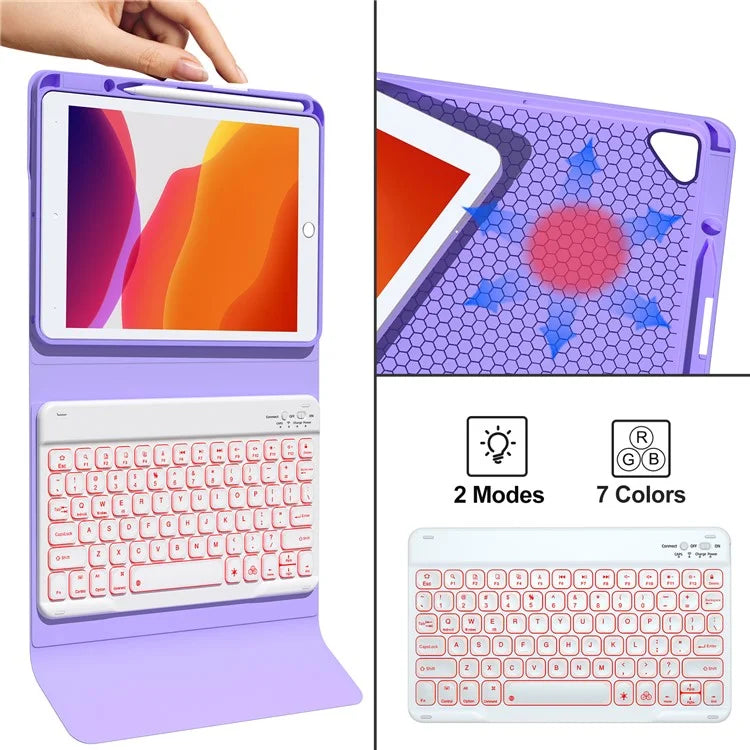 For iPad 10.2 (2021) / (2019) / (2020) / iPad Pro 10.5-inch (2017) / Air 10.5 inch (2019) Backlit Bluetooth Keyboard Tablet Case
