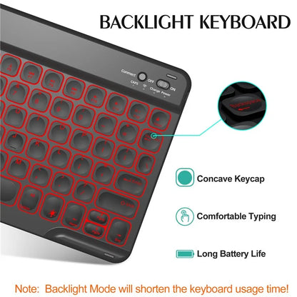 For iPad 9.7-inch (2017) / (2018) / iPad Air 2 Backlit Bluetooth Keyboard Tablet Leather Case