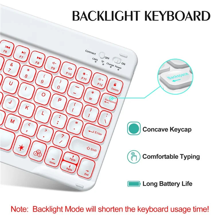 For iPad 9.7-inch (2017) / (2018) / iPad Air 2 Backlit Bluetooth Keyboard Tablet Leather Case