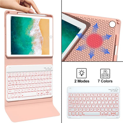 For iPad 9.7-inch (2017) / (2018) / iPad Air 2 Backlit Bluetooth Keyboard Tablet Leather Case
