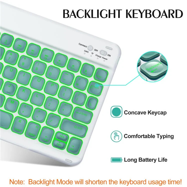 For iPad 9.7-inch (2017) / (2018) / iPad Air 2 Backlit Bluetooth Keyboard Tablet Leather Case