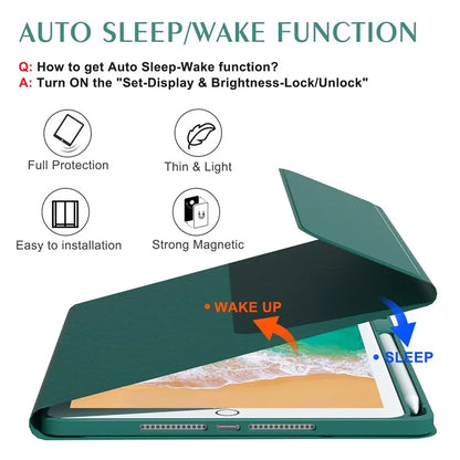 For iPad 9.7-inch (2017) / (2018) / iPad Air 2 Backlit Bluetooth Keyboard Tablet Leather Case