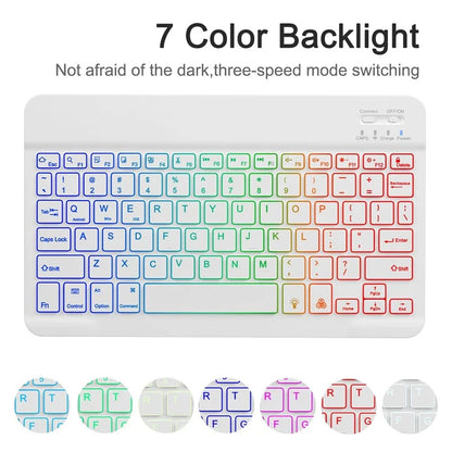 SK-A9+RGB For Samsung Galaxy Tab A9+ SM-X210 / X216 / X218 Leather Tablet Case with Detachable RGB Backlit Keyboard