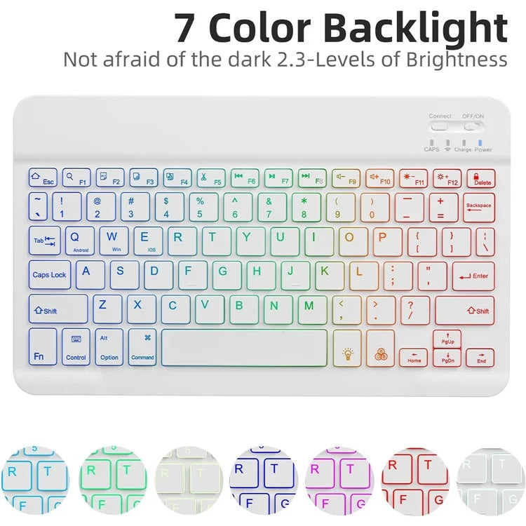 SD-X710 For Samsung Galaxy Tab S7 / S8 / S9 / S9 FE 11 inch PU Tablet Case Backlit Bluetooth Keyboard