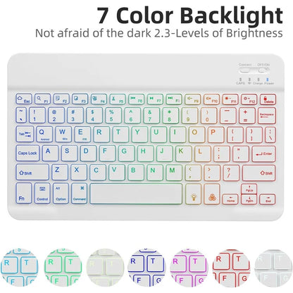 SD-X710 For Samsung Galaxy Tab S7 / S8 / S9 / S9 FE 11 inch PU Tablet Case Backlit Bluetooth Keyboard