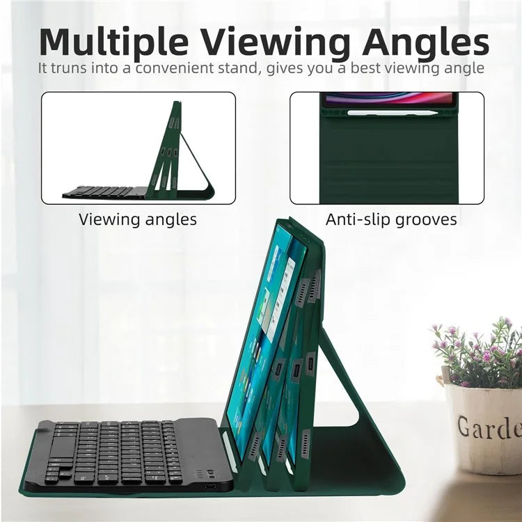 SD-X710 For Samsung Galaxy Tab S7 / S8 / S9 / S9 FE 11 inch PU Tablet Case Backlit Bluetooth Keyboard