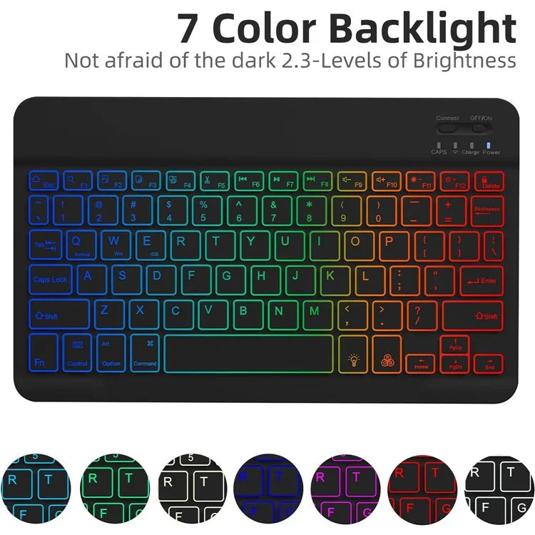 SD-X710 For Samsung Galaxy Tab S7 / S8 / S9 / S9 FE 11 inch PU Tablet Case Backlit Bluetooth Keyboard