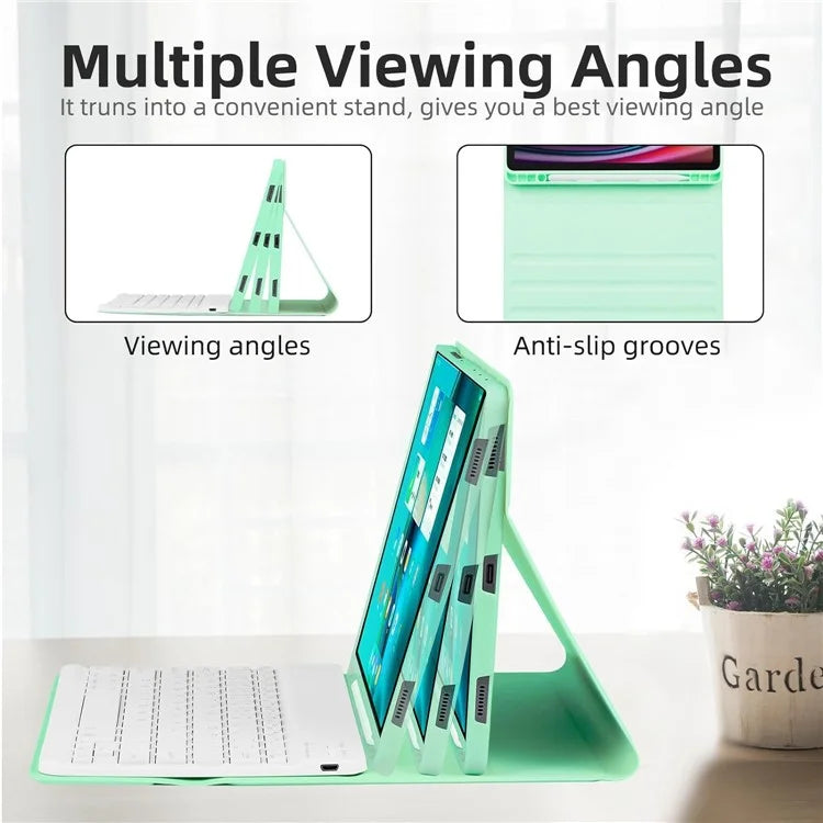 SD-X710 For Samsung Galaxy Tab S7 / S8 / S9 / S9 FE 11 inch PU Tablet Case Backlit Bluetooth Keyboard