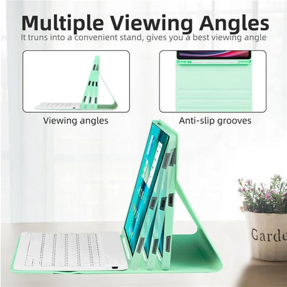 SD-X710 For Samsung Galaxy Tab S7 / S8 / S9 / S9 FE 11 inch PU Tablet Case Backlit Bluetooth Keyboard