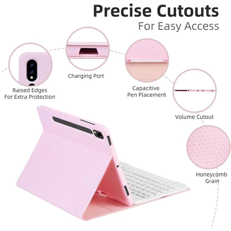 SD-X710 For Samsung Galaxy Tab S7 / S8 / S9 / S9 FE 11 inch PU Tablet Case Backlit Bluetooth Keyboard
