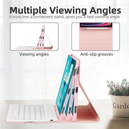 SD-X710 For Samsung Galaxy Tab S7 / S8 / S9 / S9 FE 11 inch PU Tablet Case Backlit Bluetooth Keyboard