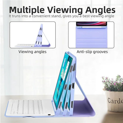 SD-X710 For Samsung Galaxy Tab S7 / S8 / S9 / S9 FE 11 inch PU Tablet Case Backlit Bluetooth Keyboard