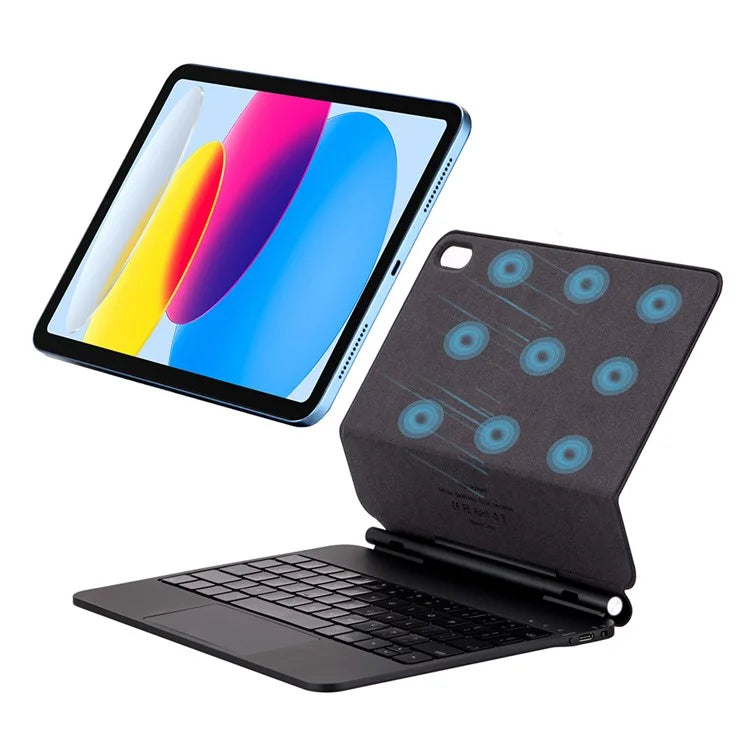 X8 For iPad 10.9 (2022) Magnetic Leather Tablet Case Bluetooth Keyboard with Touchpad