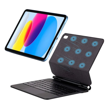 X8 For iPad 10.9 (2022) Magnetic Leather Tablet Case Bluetooth Keyboard with Touchpad