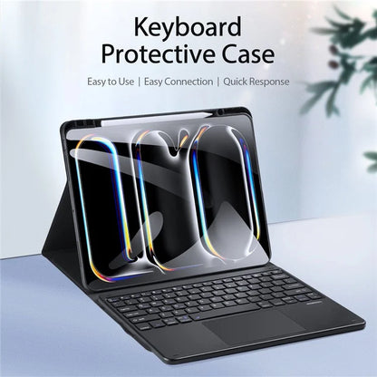 DUX DUCIS For iPad Pro 13 (2024) Bluetooth Keyboard + Anti-Drop PU Leather Tablet Case