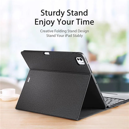 DUX DUCIS For iPad Pro 13 (2024) Bluetooth Keyboard + Anti-Drop PU Leather Tablet Case