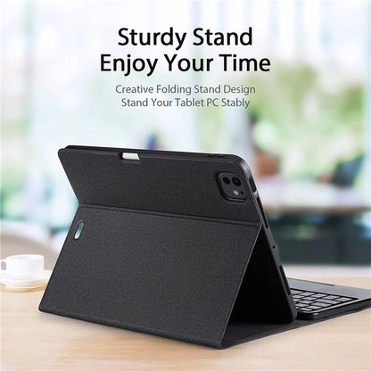 DUX DUCIS For iPad Pro 11 (2024) Wireless Bluetooth Keyboard + Stand Leather Tablet Case