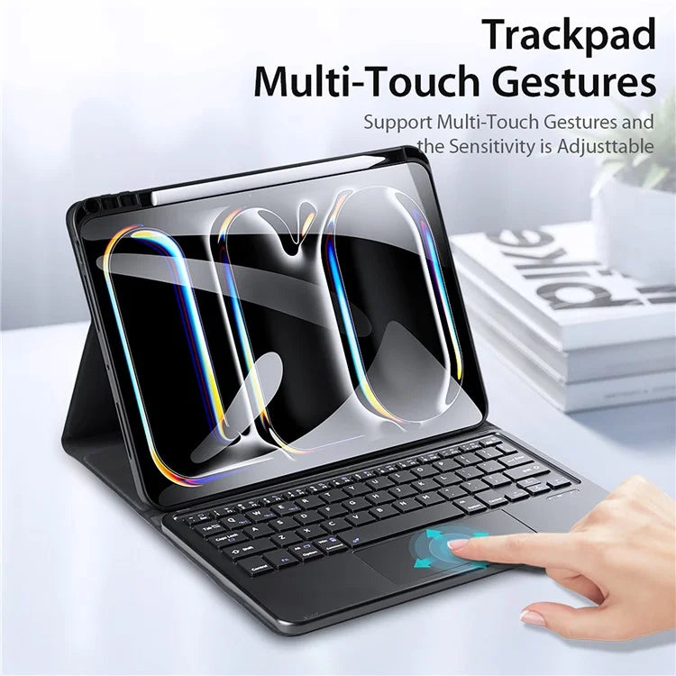 DUX DUCIS For iPad Pro 11 (2024) Wireless Bluetooth Keyboard + Stand Leather Tablet Case