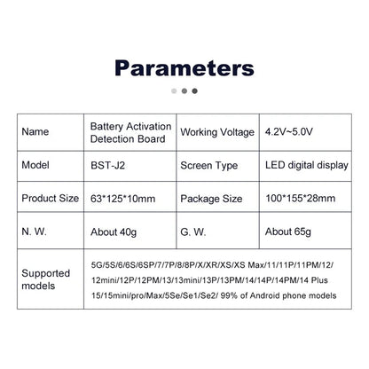 BEST BST-J2 Battery Activation Detection Board for iPhone 5-15 Series