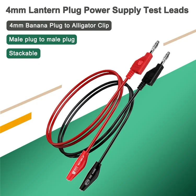 BEST BST-060-JP Stackable Banana Plug to Alligator Clip Test Leads