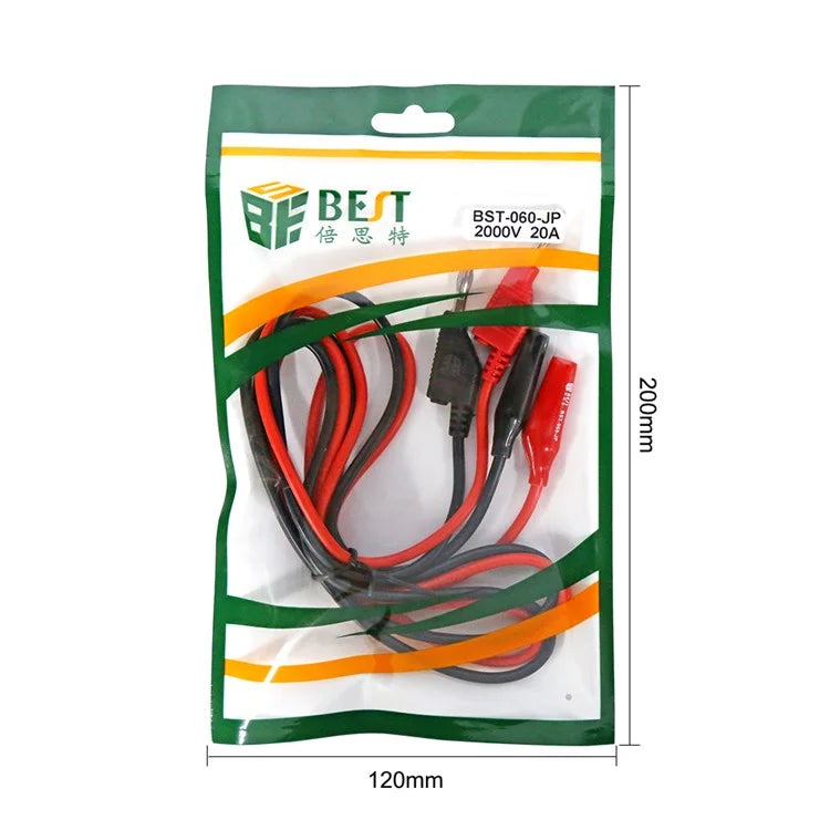 BEST BST-060-JP Stackable Banana Plug to Alligator Clip Test Leads