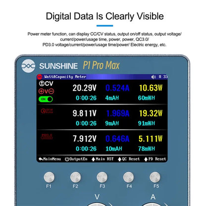 SUNSHINE P1 Pro Max Intelligent Regulated Power Supply Current Voltage Regulation Power Meter