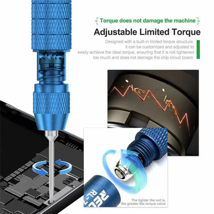 RELIFE RL-725 6-in-1 Adjustable Torque Screwdriver Phone Tablet High Precision Screwdriver Tool
