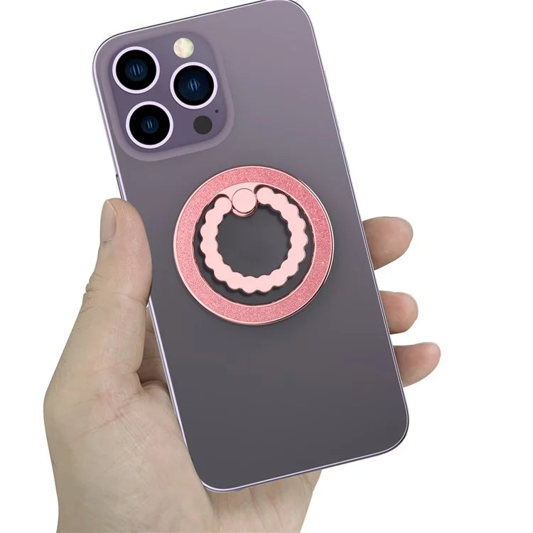 A677 Magnetic Finger Ring Kickstand Rotation Metal Phone Grip Stand