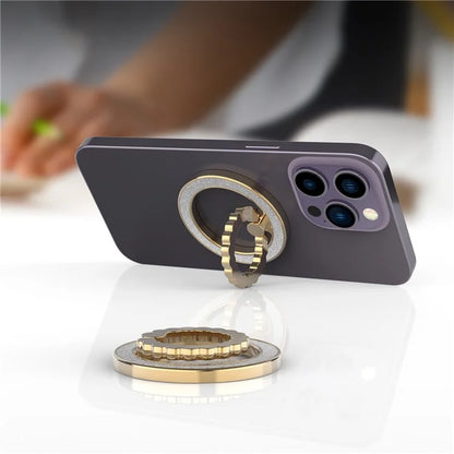 A677 Magnetic Finger Ring Kickstand Rotation Metal Phone Grip Stand