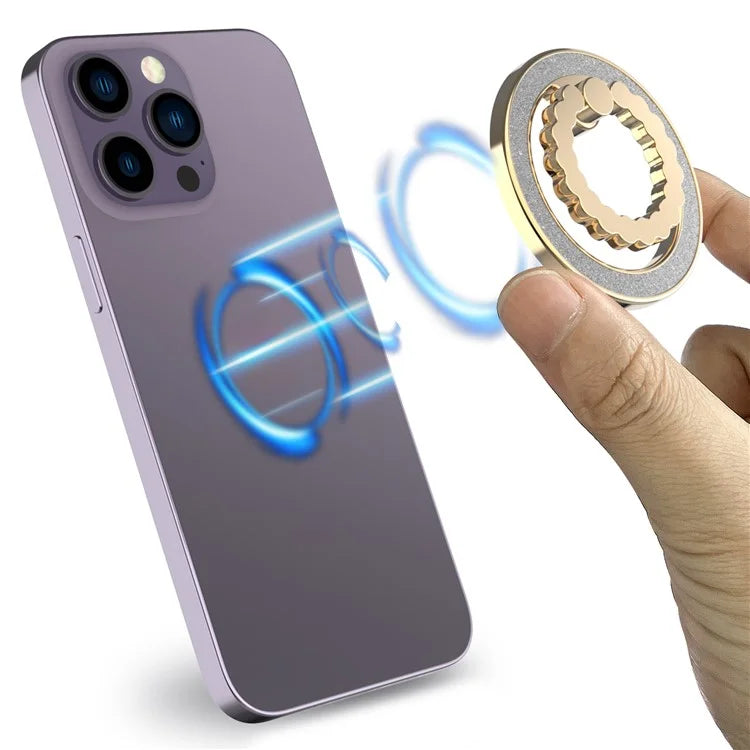 A677 Magnetic Finger Ring Kickstand Rotation Metal Phone Grip Stand