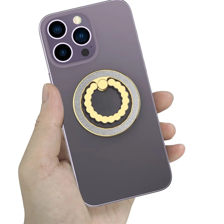 A677 Magnetic Finger Ring Kickstand Rotation Metal Phone Grip Stand