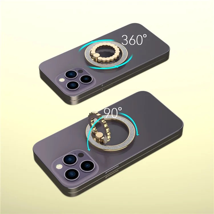 A677 Magnetic Finger Ring Kickstand Rotation Metal Phone Grip Stand