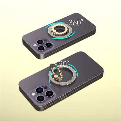 A677 Magnetic Finger Ring Kickstand Rotation Metal Phone Grip Stand