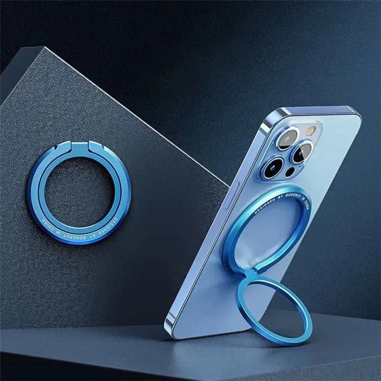 Magnetic Phone Back Ring Holder Kickstand Rotatable Alloy Finger Ring Grip Cellphone Stand